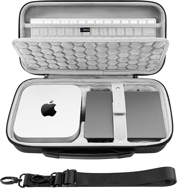 GEEKRIA Desktop Computer Hard Travel Case, Compatible with Apple 2026 Mac Mini M5 / 2024 Mac Mini M4 / Pro, Fit for Magic Keyboard, Mouse, Trackpad and Accessories (Dark Gray)