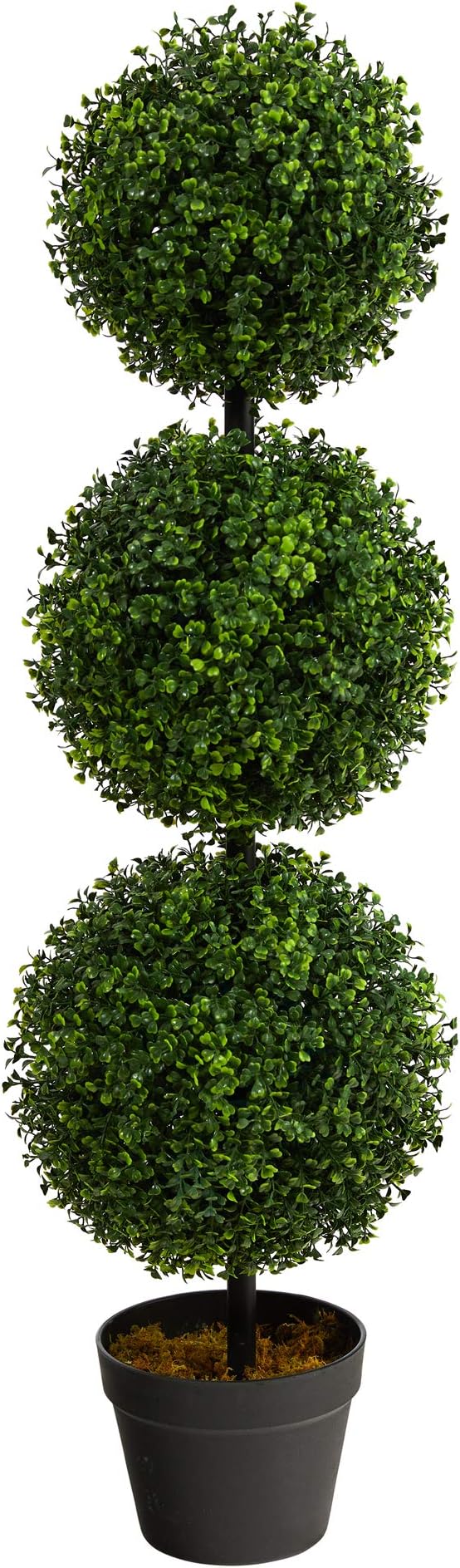 Nearly Natural 36 in Artificial Triple Ball Boxwood Topiary Tree with Pot