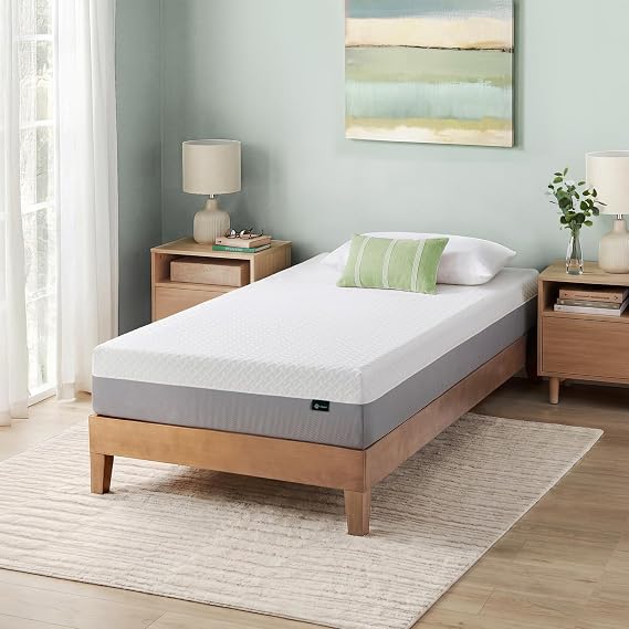 Zinus 8 Inch Twin Green Tea Essential Memory Foam Mattress, Medium Feel | All-Night Freshness & Breathability, Soothing Pressure Relief, Just-Right Medium Feel, CertiPUR-US & OEKO-TEX Certified
