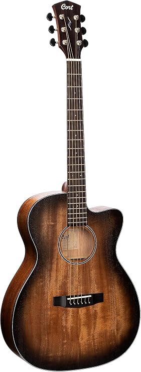 Cort Core Series OC Mahogany Acoustic-Electric Guitar. Open Pore Black Burst