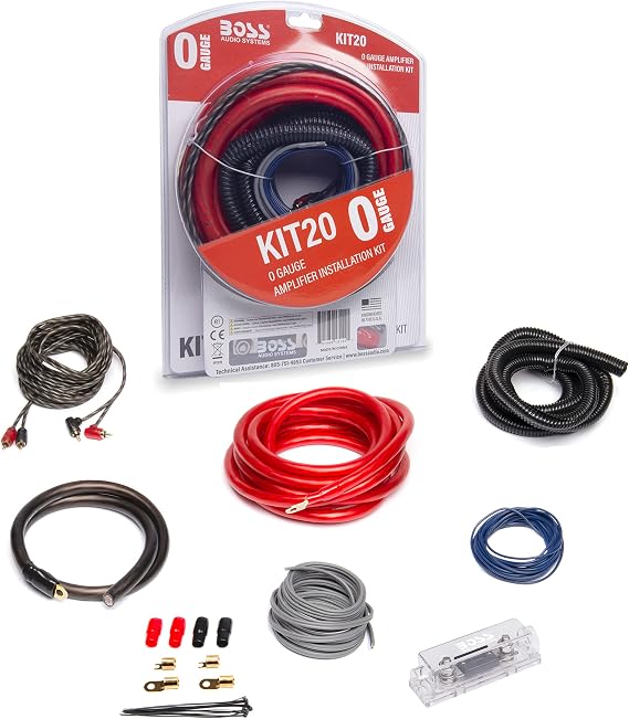 BOSS Audio Systems KIT20 0 Gauge Car Amplifier Installation Wiring Kit
