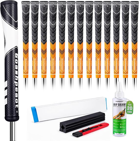 Half Corded Golf Grips 13 Pack & Putter Grip with Golf Grip Kit,All Weather Performance Traction Hybrid and High Feedback Golf Club Grips