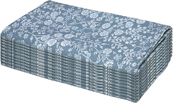 Cotton Cloth Print Napkins, Set of 6 Dinner Napkin (18" x 18"), Daily Use Fabric for Events, Gift, Home Decor,Kitchen Party, Wedding, Restaurant & Camping, Blue
