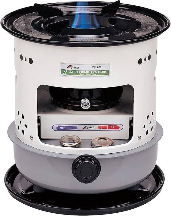 Alpaca Kerosene Cook Stove, 8,500 BTU, Camping or Outdoor Cooking - TS-909 | Steel Drip Try, Carry Handles, Supports Pots & Pans, Emergency Use Stove, 16 hrs of Cook Time, Fuel Guage, No Electricity
