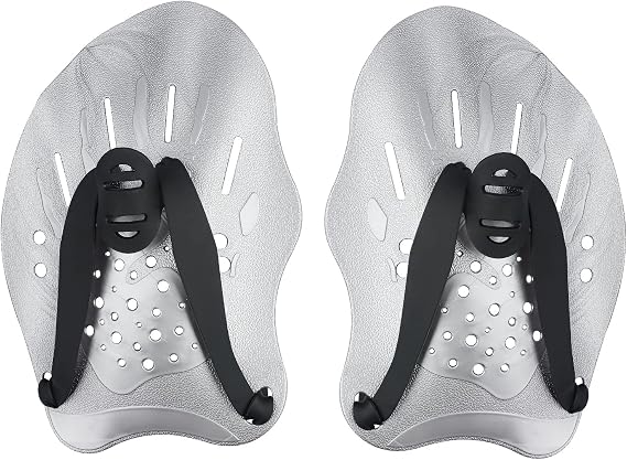 Swim Paddles Hand, Swim Paddles for Lap Swimming - Swim Hand Paddles with Adjustable Straps, Swimming Equipment for Women Men Children (1 Pair)