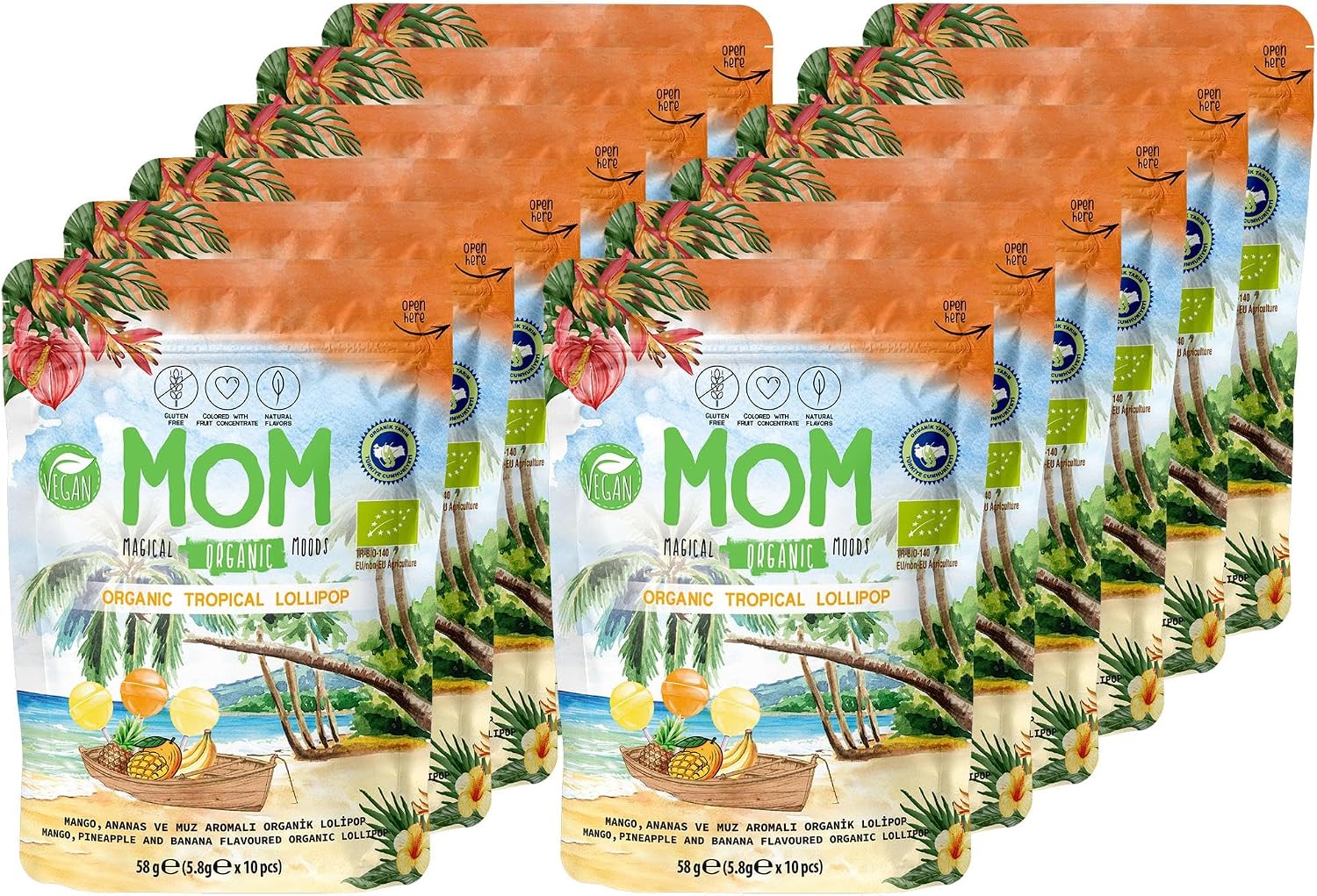 MOM Organik Tropikal Lolipop 12'li Paket 003713
