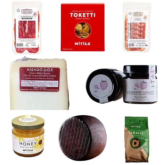 Authentic Italian Charcuterie Assortment with Meats, Cheeses, Crackers, Honey and Jam A Taste of Italy Perfect for Any Occasion or for Gifting