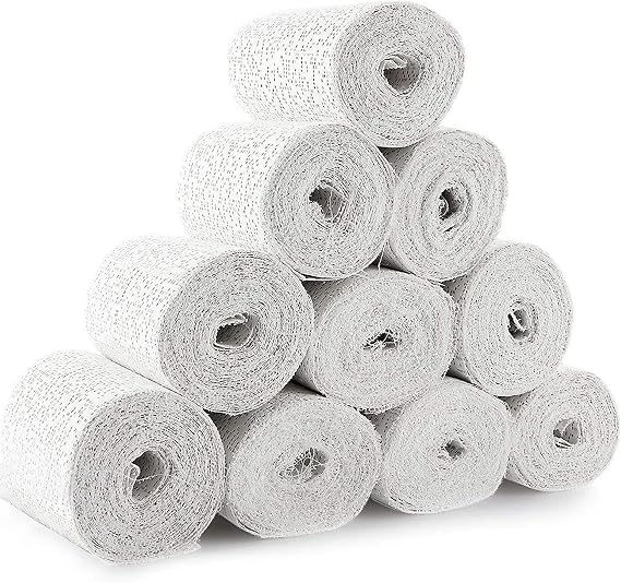 10 Pcs Plaster Bandage for Modelling Plaster Cloth Rolls Plasters Strip Gauze Wrap for Art Crafts Modelling Moulds Body Casts Craft Projects Belly Molds (7.5 cm x 270 cm, White)