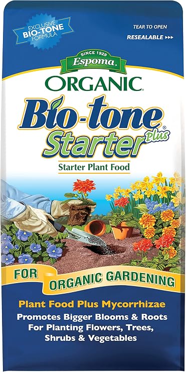 Espoma Organic Bio-Tone Starter Plus 4-3-3 Natural & Organic Food with Both Endo & Ecto Mycorrhizae; 8 lb. Bag; The Ultimate Starter Plant Food