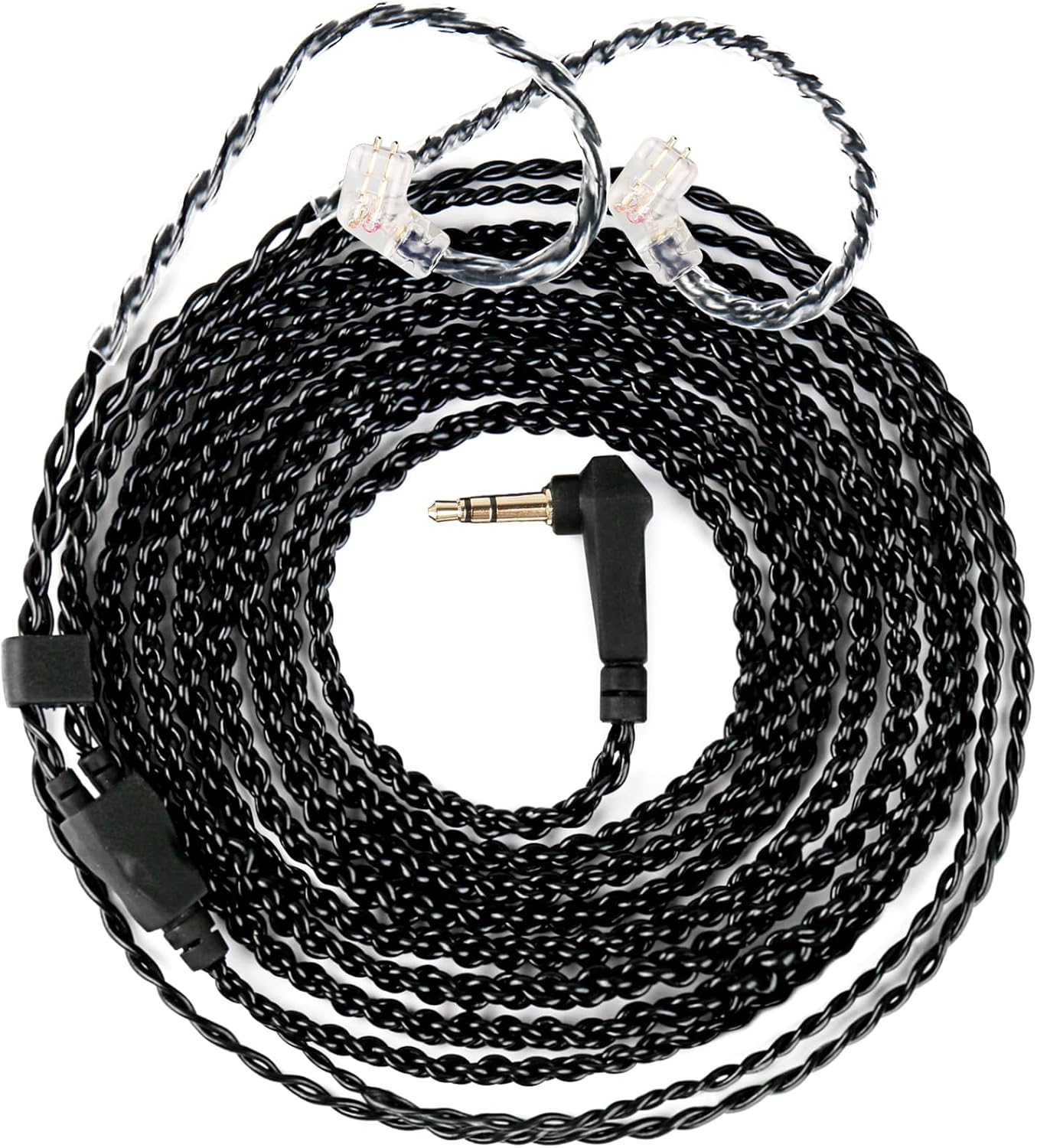 CCZ 1.5M 2ピン IEMケーブル、長さ1.5メートルのイヤホンコード 銀メッキヘッドホン延長ケーブル付き KZ ZS10 PRO/Castor用3.5mm マイクなし、ブラック、QDC