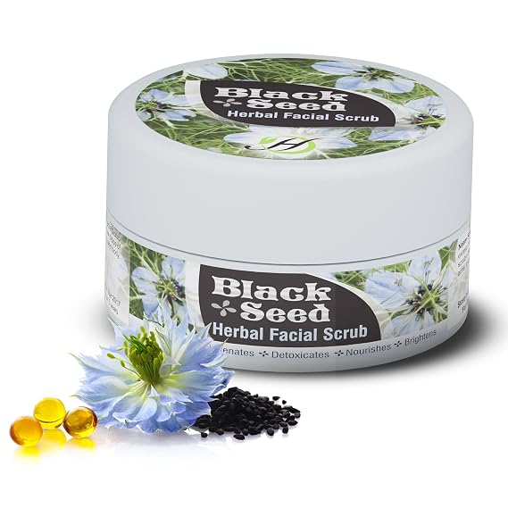 HERBOGANIC Black Seed Herbal Facial Scrub | Cleanses, Rejuvenates and Nourishes Skin | Moisturizing Facial Scrub | Facial Scrub for Women | Black Seed Facial Scrub Exfoliator | 5.30 oz