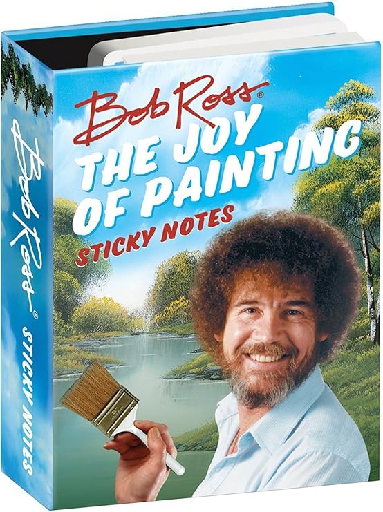 The Unemployed Philosophers Guild Bob Ross The Joy of Painting Sticky Notes - 3.25" by 4.25" Booklet with Self-Sticky Funny Individual Notes Inside