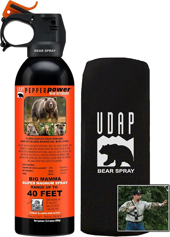 UDAP 18CP Super Magnum Bear Spray, Multi,13.4oz