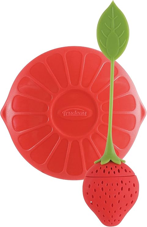 Trudeau Silicone Tea Infuser & Cup Lid Set (Random Colors)