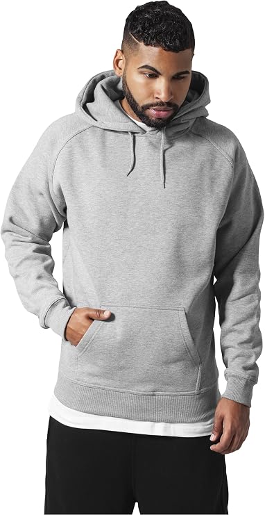 Urban Classics Mens Hoody TB014 Blank Hoody Color: Grey in Size: Large