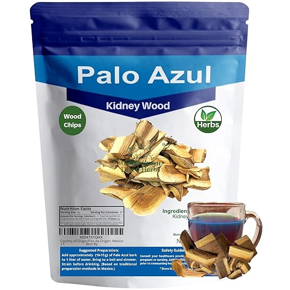 Palo Azul Tea Kidneywood (1/2Pound / 8oz). (Eysenhardtia polystachya) Carefully Packed in a Light-Block Resealable Pouch. Blue stick for Traditional Mexican Infusion by Gabio Green.