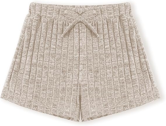 Toddler Girls Shorts Soft Ribbed Knit with Bow Baby Girls Casual Playing Summer Shorts for Little Kid 18 Month-6T