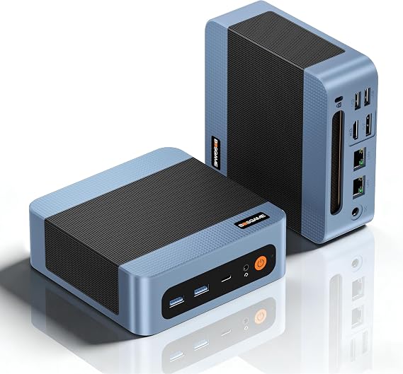 BOSGAME E5 Home-Office-Mini PC Ryzen 5300U (Schlägt 4300U/N150 Bis zu 3.8GHz) 16GB DDR4 RAM 512GB NVMe SSD Windows 11 Pro HDMI/DP/USB-C Triple 4K Display Dual LAN WiFi 5 BT5.0 Mini Computer