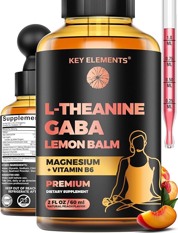 L Theanine and GABA Supplements with Lemon Balm Extract & Magnesium