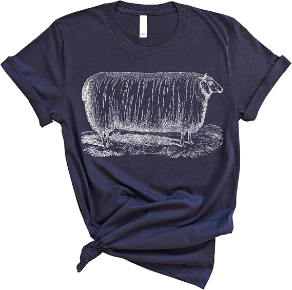 Fat Sheep T-Shirt, Vintage Farm Life Funny Meme Graphic Tee, Ideal Gift for Sheep Lovers, Animal Enthusiasts