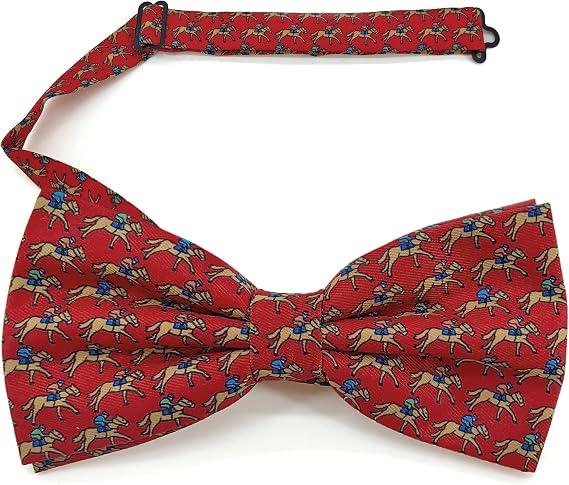 PenSee Horse Racing Bow Tie Men's Horse Animal Men's BowTie 4.7 inch (12cm) Festive Novelty