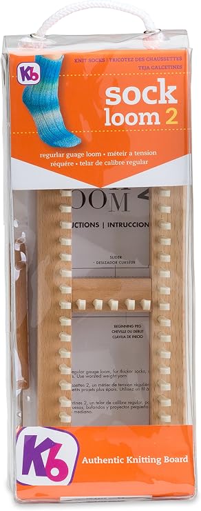 Authentic Knitting Board Sock Loom 2, Regular Gauge | Adjustable Loom, 100% Hardwood