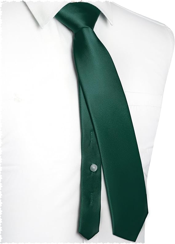 RBOCOTT Mens Solid Color Tie Button Fixed Necktie for Business and Wedding