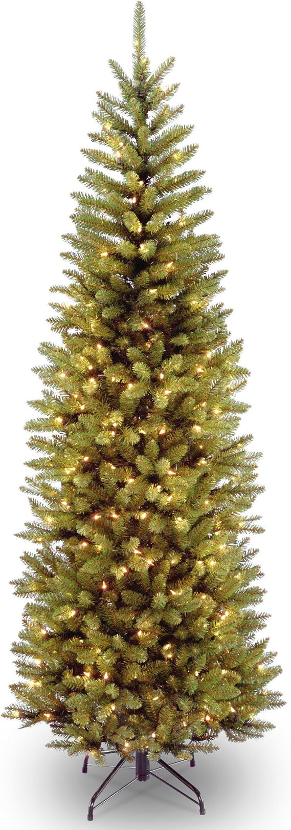 National Tree Company 6.5ft Pre-Lit Downswept Douglas Fir Christmas Tree | 650 Clear Lights, 1,227 Tips, Includes Stand, Artificial, Green