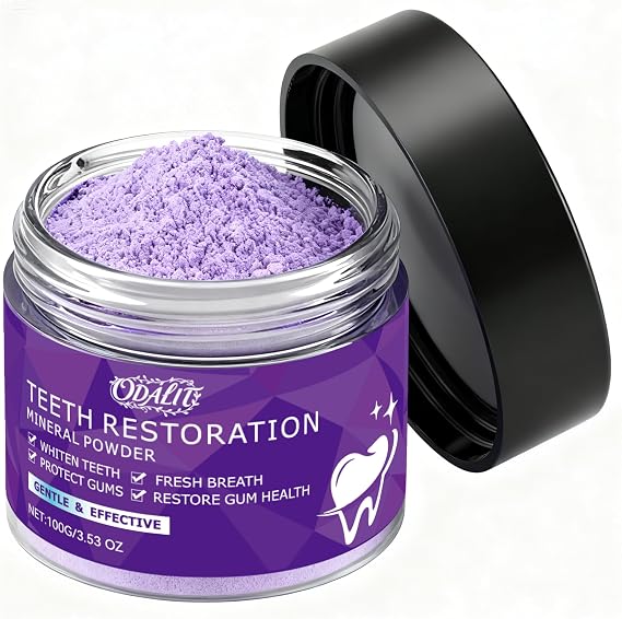Teeth Restoration Mineral Powder,Teeth Whitening Mineral Tooth Powder,Effective in Strengthening Teeth and Gums, Dental Restoration, Fresh Breath for Daily Use 100g
