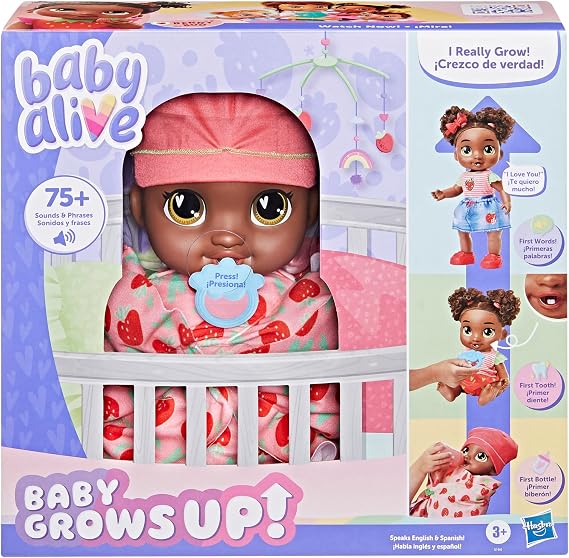 Baby Alive Baby Grows Up, Berry Boo, 6 Milestones and Baby's First Tooth, Interactive Talking Doll for Girls and Boys Ages 3+