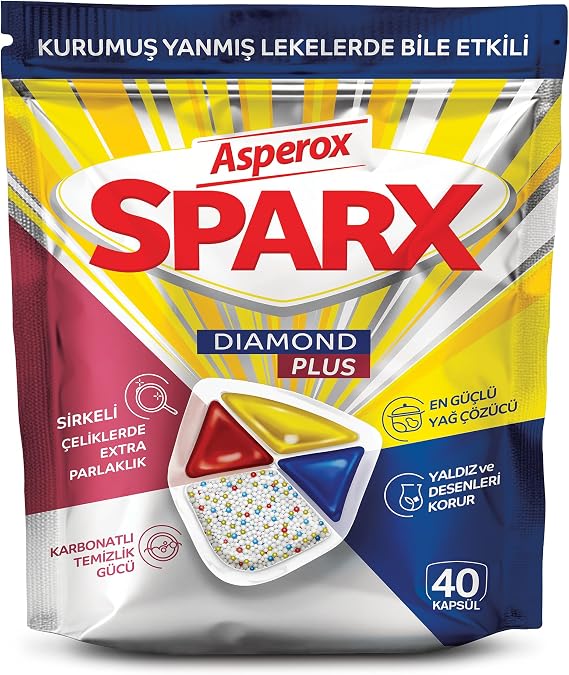 Asperox Sparx Diamond Plus 40'lı Bulaşık Makinesi Deterjanı