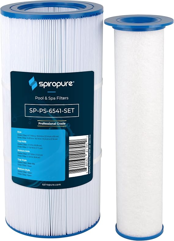 SpiroPure Hot Tub Filter Compatible Replacement for Sundance 880 Filter 6541-397 (6473-164 & 6473-165), Filbur FC-2772-130 Sq Ft Pleated Spa Pool Replacement Cartridge