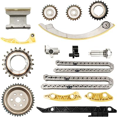 SIZZER Engine Timing Chain Kit Replacement For 2011-2015 LaCrosse, 2010-2015 Chevy Equinox, 2008-2013 Chevy Malibu, 2010-2015 Terrain 2.4L L4 Replace 9-4201S, 94201S, C6209S, 9-4201SX, 94201SX