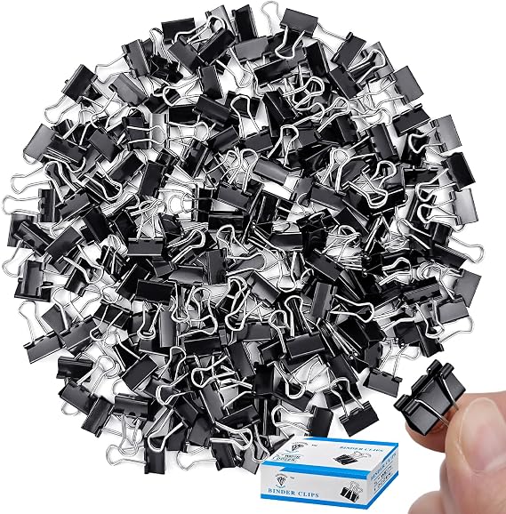 240Pack Mini Binder Clips, Black Binder Clips, Small Paper Clips 5/8 Inch