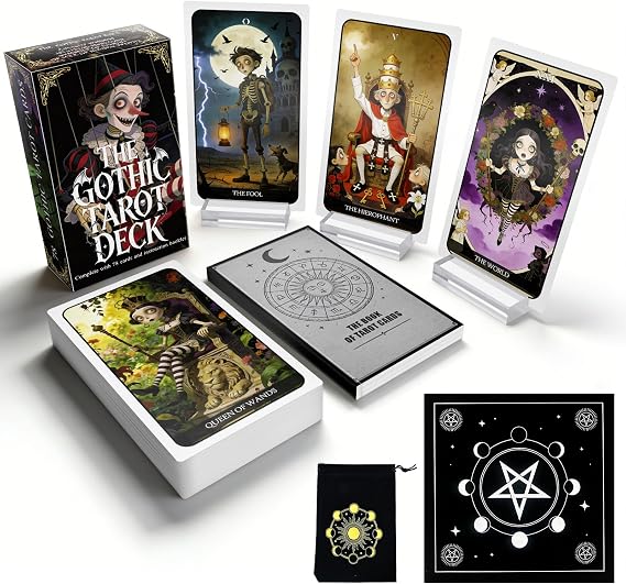 Pacify Gothic Tarot Cards for Beginners, Dark Tarot Deck with Guidebook