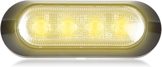 Maxxima M20384YCL Amber Ultra Thin 4 LED Warning Strobe Light (Surface Mount with Clear Lens)