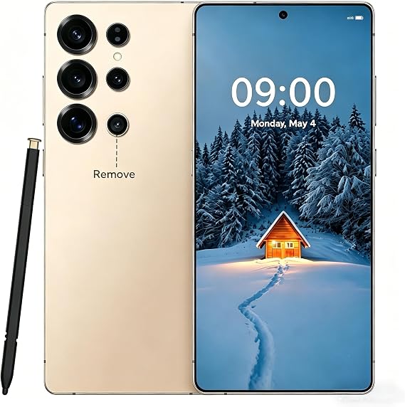 C25 Ultra Phones, 8GB+256GB Unlocked Android 14 Phone, 6.8" Screen | 7000mAh Battery Unlocked Smartphone/Snapdragon 8 Gen3/Face Fingerprint Unlock/GPS/Global 5G Dual SIM Phone- Gold