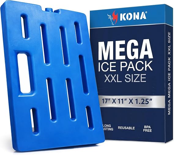 Kona Oversized Reusable Ice Pack for Catering Trays & Large Coolers, 17" x 11" x 1.25", Extra Large Cold Pack for Food Delivery Bags, Insulated Totes & Tailgating