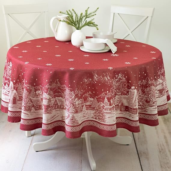 Benson Mills Christmas Story Jacquard Tablecloth (70" Round)