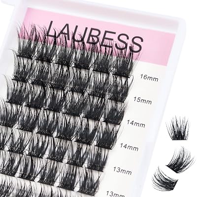 Lash Clusters 9-16mm 72pcs Individual Lashes D Curl Cluster Lashes Mixed Length Eyelash Clusters DIY Lash Extension Kit Cluster Eyelash Extensions 03-0.07D, 9-16mm