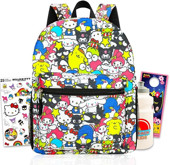 Hello Kitty and Friends Backpack for Girls Bundle w/ 16" Bookbag + More