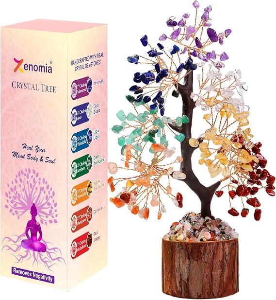 Seven Chakra Gemstone Crystal Tree of Life | Positive Energy New Home House Warming Gifts for Women Beautiful and Symbolic Piece of Decor
