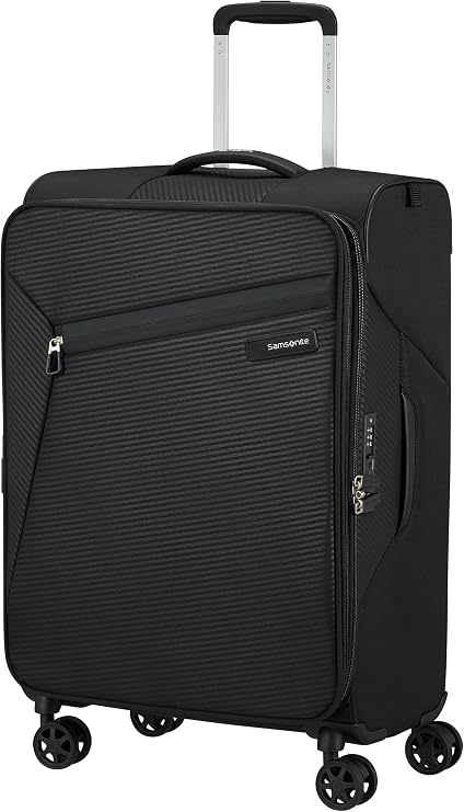 Samsonite Litebeam - Spinner M, Expandable Suitcase, 66 cm, 67/73 l, Black (Black)