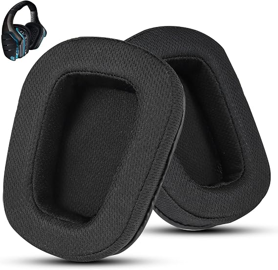 Mesh Earpads for Logitech G35/G935/G933/G930/G432 - Black