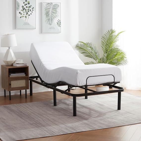 Nestl Adjustable Bed Base, Wireless Remote Adjustable Bed Frame, Adjustable Bed Full Size Metal Base, Motorized Head and Foot Incline, Fast & Easy Assembly,