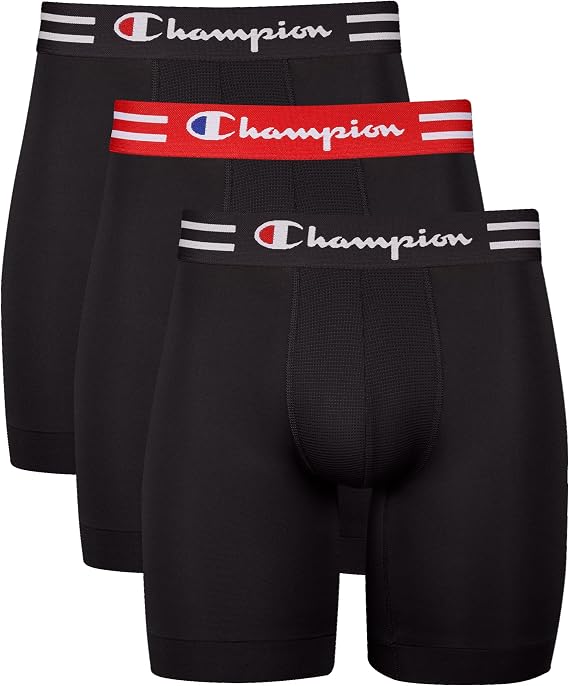 Champion Men's Boxer Briefs, Performance Stretch, Moisture Wicking, Multi-pack