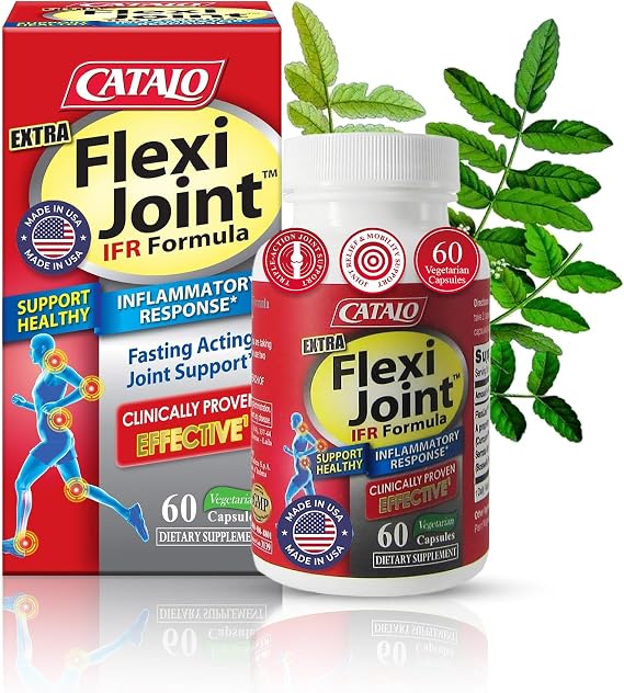 CATALO Extra FlexiJoint IFR Formula with Meriva Turmeric Phytosome, ApresFlex & Casperome Boswellia 60 Capsules