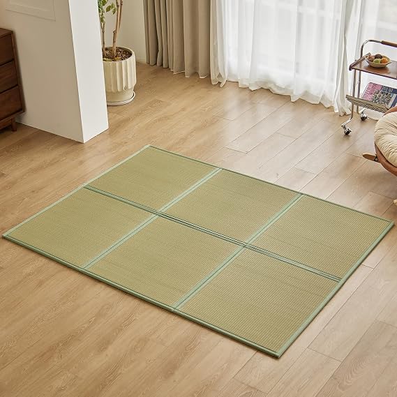 Natural Rush Grass Floor Tatami Mat,Queen, 79" x 59" x 0.5"