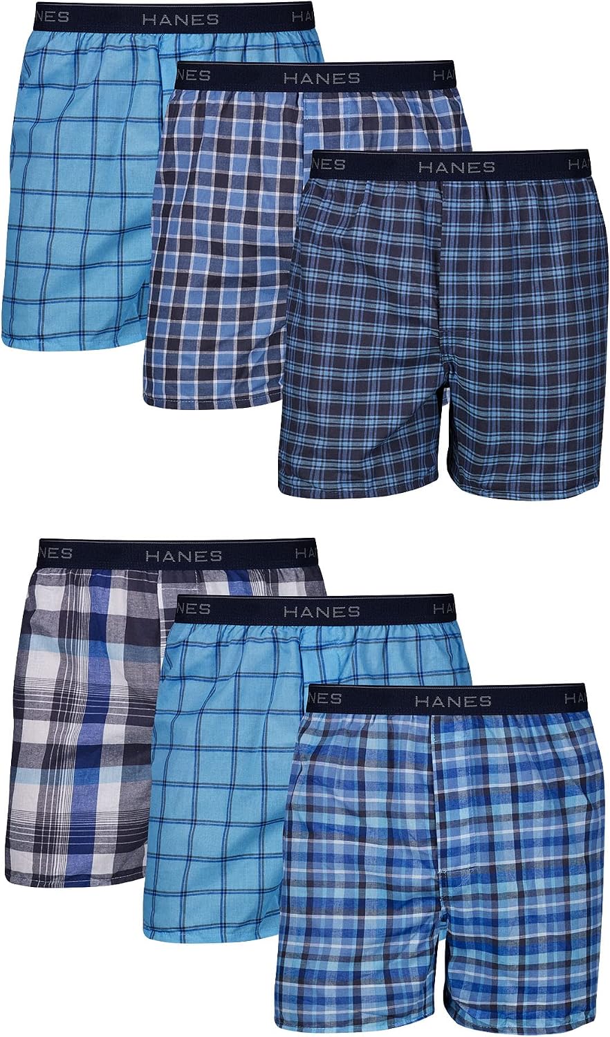 Hanes Men's Boxer Shorts Pack of 6