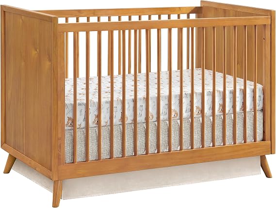 Oxford Baby Dawson Modern 3-in-1 Convertible Island Baby Crib, Honey Brown, Green Guard Gold Certified